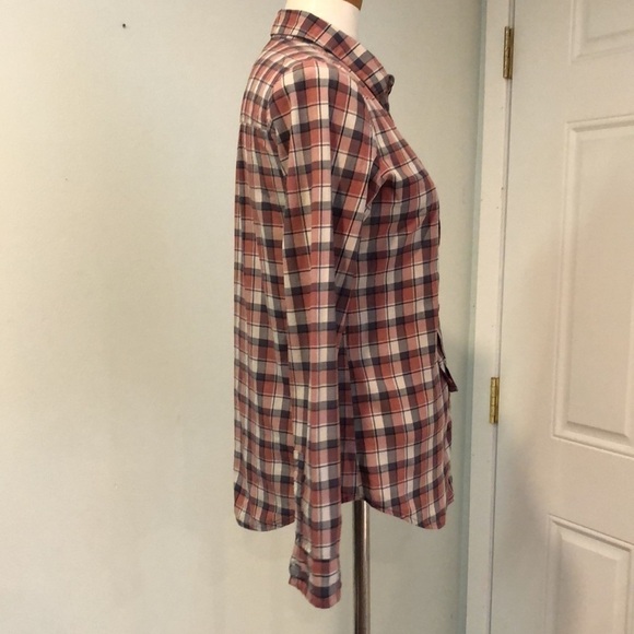 Anthropologie Leith Red Mauve Button Up Shirt Size XS - Picture 5 of 11